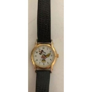 DISNEY MINNIE MOUSE WOMANS WATCH - BLACK BAND, Kreisler, Her Arms Move